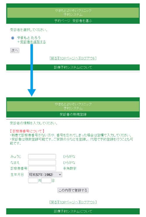 受診者を追加する